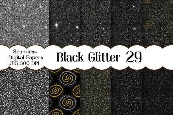 Black Glitter Seamless Patterns