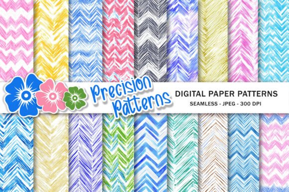 Blue Broken Chevron Patterns