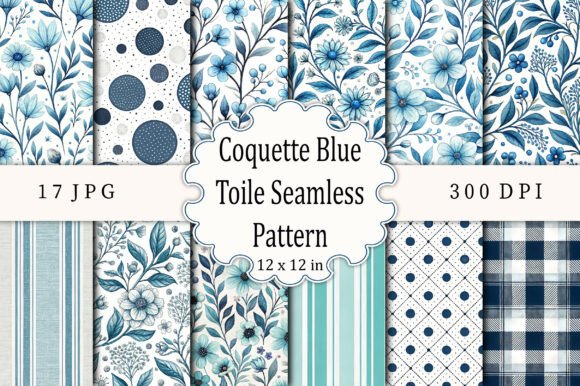 Coquette Blue Toile Seamless Patterns: A Versatile Design Resource