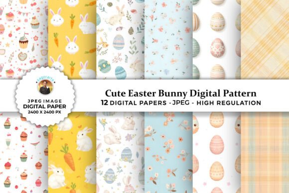 Cute Easter Bunny Digital Patterns: A Versatile Resource for Creative Projects