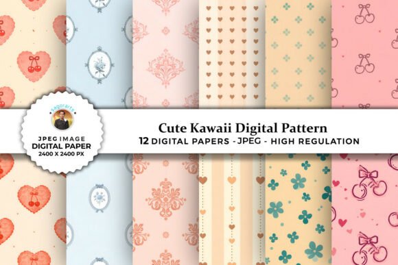 Cute Kawaii Digital Patterns for Creative Expression and Practical Use