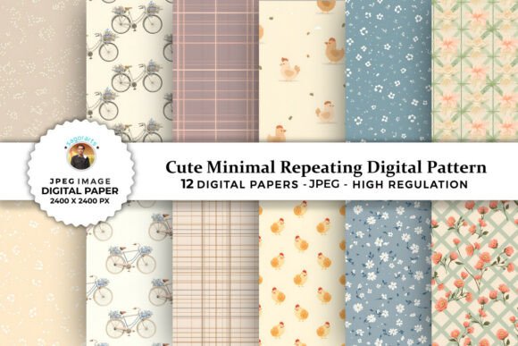 Cute Minimal Repeating Digital Patterns: A Versatile Design for Every Project