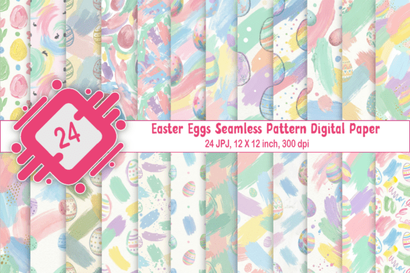 Easter Eggs Seamless Patterns