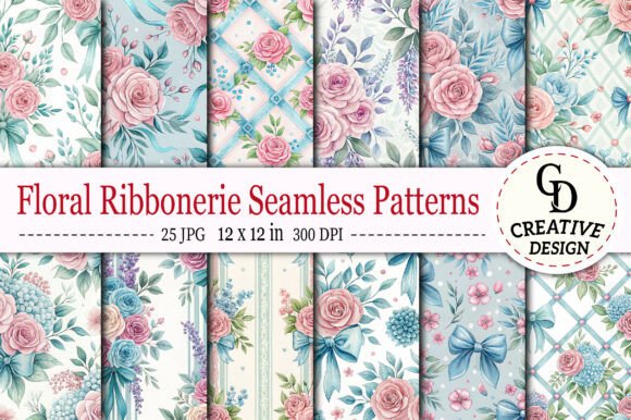 Floral Ribbonerie Seamless Patterns for Creative and Practical Use