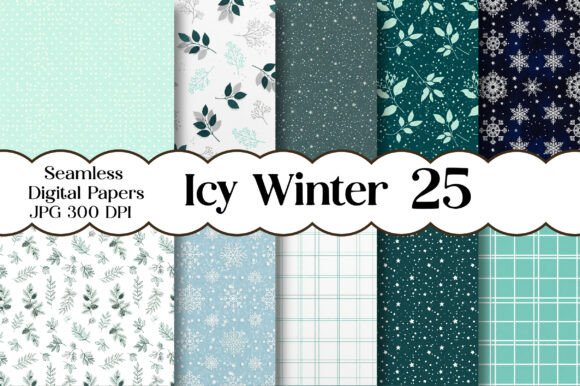 Icy Winter Seamless Patterns Pack