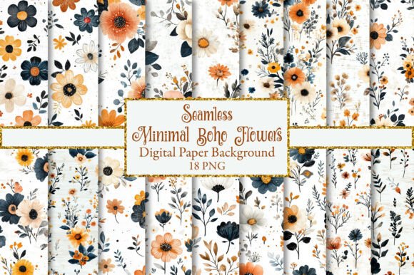 Minimal Boho Flowers Patterns: A Versatile Design for Creative Projects