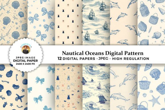 Nautical Oceans Digital Patterns