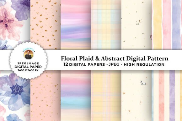 Plaid Abstract Digital Patterns