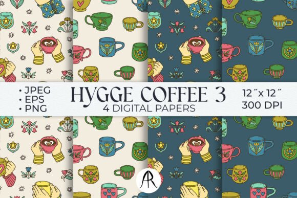Scandi Coffee Cups in Hands Patterns: A Cozy Addition to Your Creative Projects