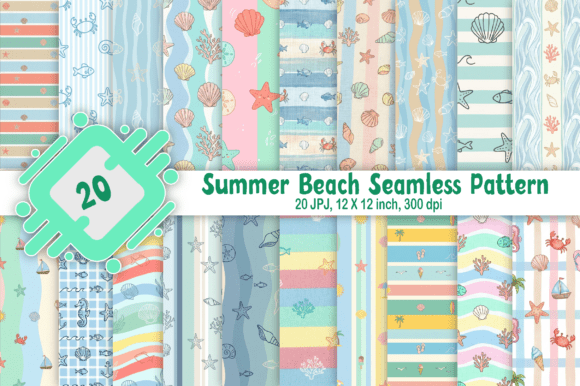 Summer Beach Seamless Patterns Bundle: A Coastal Touch for Your Creative Projects
