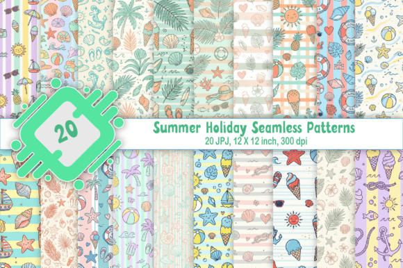 Summer Holiday Seamless Patterns: Add a Touch of Beachy Fun to Your Designs