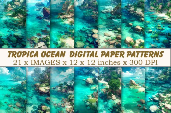Tropica Ocean Digital Papers Patterns: A Creative Resource for Modern Designers