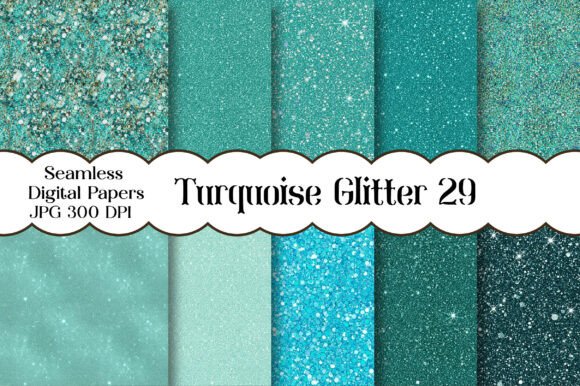 Turquoise Glitter Seamless Patterns